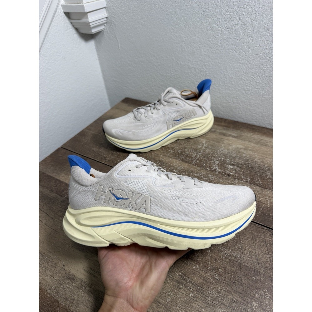 Hoka One Clifton 10 "Stucco Virtual Blue" Men's 10.5D Running Shoes 1162030 SCCV
